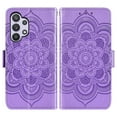 thumbnail image 4 of Compatible with Samsung Galaxy A32 5G 2021 6.5 inch Wallet Phone Case and Tempered Glass Screen Protector Flip Credit Card Holder Stand Flower Cell Cover for M32 G5 A 32 32A S32 SM-A326U A326U Purple, 4 of 9