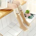 thumbnail image 4 of LYMAYTER Kids Girls Knee High Socks 3 Pairs Spring Fall Prints Calf Socks Toddler Cotton Stacked Socks for 3-12 Years, 4 of 10