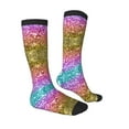 thumbnail image 3 of Balery Glitter Rainbow Printed Novelty Socks Men's Women's Crew Socks Sports Socks Knee High Socks Cotton Socks Quirky and Cool Socks, 3 of 9