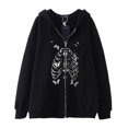 thumbnail image 1 of Sudadera con capucha y cremallera con estampado de esternón Harajuku gótico oscuro hip-hop para hombres y mujeres chaqueta Harajuku sudadera, 1 of 5