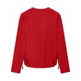 thumbnail image 6 of yocbz Cute Tops for Teen Girls Girls Long Sleeve Solid Shirts Cute Crewnecks Tops Dressy Casual Blouses Clothes Round Neck Shirts Red,Size for 13-14 Years, 6 of 6