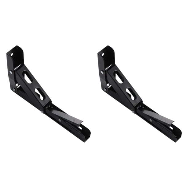 2 soportes de estante plegables Soportes de estante triangulares plegables Soportes de acero para el hogar para banco de baño Mesa Estante de madera 195 cm x 32 cm x 11cm