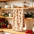 thumbnail image 2 of Clearance! Christmas Gingerbread Pattern Kitchen Towel, Absorbent Decorative Hand Dish Towel 24x16in, Holiday Xmas Tea Towel for Cooking Baking, Home Kitchen Decor & Christmas Gift, 2 of 7