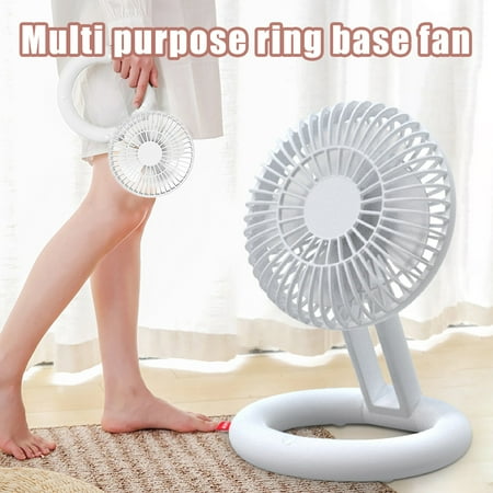 

Vikudaty Small O Summer Portable Detachable Storage Ring Folding Table Fan