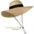 thumbnail image 4 of FURTALK Fashion Beach Hats for Women Wide Brim UPF 50 Sun Hat Foldable Roll up Floppy Straw Hats for Women - Mix beige - M, 4 of 8