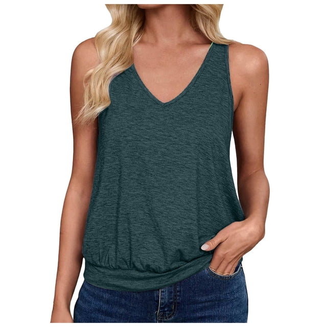 Staki Hauts Transparents pour Femmes Débardeur Basique à Double Doublure pour Femmes Bretelles Spaghetti Ajustables Camisole Sans Manches Chemises (Vert Foncé,m)
