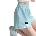 thumbnail image 5 of Sports Shorts Women Shorts Homewear Bottoms Hot Pants Pockets Elastic Waist Casual High Waisted Baggy Gym Shorts Solid Color, 5 of 6