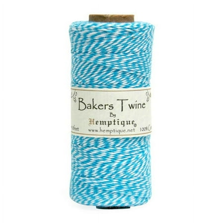 UPC: 0091037093561 | Hemptique Bakers Twine Spool  Light Blue/White