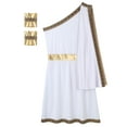 thumbnail image 6 of iixpin Mens Ancient Greek Toga Costume Roman Toga Caesar Dress Up Halloween Cosplay Outfits White S, 6 of 7
