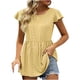 thumbnail image 1 of Blusas casuales de manga corta con cuello redondo de color sólido para mujer OAVQHLG3B Store  lin121212, 1 of 4
