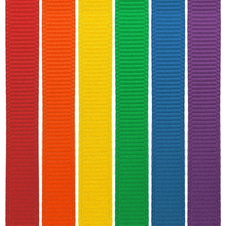 Grosgrain Rainbow Ribbon Pack, 6 Colors, 5/8 x 600 Yards by Gwen Studios