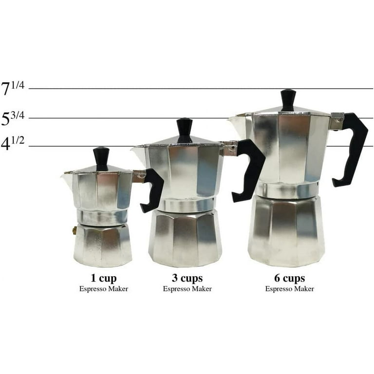 Maple Star Stainless Steel Stovetop Espresso Coffee Maker Moka Pot  200ml/6.7oz/4 cup (Espresso Cup=50m)for Induction Gas and all Stoves