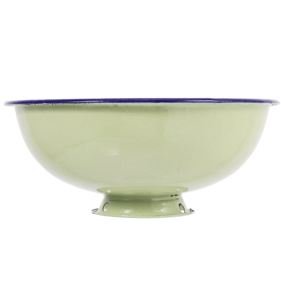 DRAFIDEEP 11.8 Inch Green Enamel Bowl Vintage Style Large Capacity Kitchen Essential for Home Use