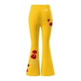 thumbnail image 6 of FRSASU Flare Leggings for Women, Rose Printed Elastic Waist Yoga Pants Bootcut Flared Leggings Yellow, 6 of 7