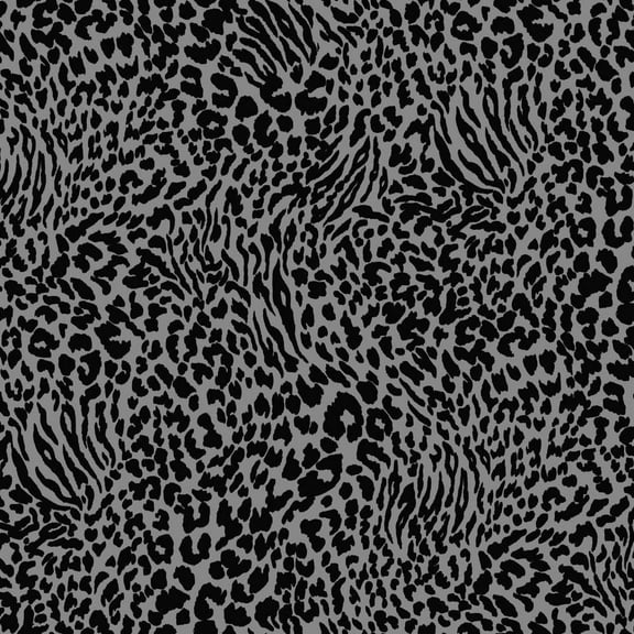 Stylish Fabric Black Animal Skin Pattern Printed on Burnt-Out Velvet Fabric, DIY Projects by the Yard