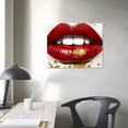thumbnail image 3 of Nawypu Fashion and Wall Art Canvas Prints 'Glistening Lips' Makeup Home Décor Red, White, 3 of 4