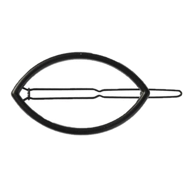 Pinza de horquilla delicada, pinza de pelo ovalada de aleación, pasador de agarre deslizante, de niña Negro Hugo Pinza de horquilla geométrica