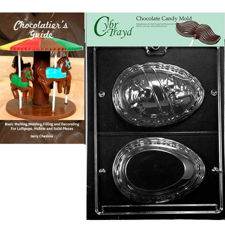 Egg Candy Mold - Cybrtrayd Large Name Egg Easter Chocolate Candy Mold with Our Chocolatier's Guide Instructions Manual