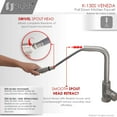 thumbnail image 4 of Stylish Single Handle Ht 12 ⅝” Brushed Stainless Steel Kitchen Faucet with Soap Dispenser K130SS01S, 4 of 10