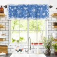thumbnail image 3 of Christmas Dreamlike Valances for Windows Winter Snowflake Blue Background Rod Pocket Curtain Valance Window Treatment Short Curtains for Kitchen Living Room, 60"x14", 3 of 5