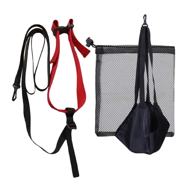 Conjunto de entrenamiento de resistencia de natación Cinturón de resistencia acuática ajustable con almacenamiento Negro y