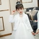 thumbnail image 1 of Capa infantil, vestido de princesa de felpa, abrigo de manga larga para salidas de otoño e invierno, chal de lana cálido para niñas medianas y grandes, 1 of 6