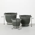 thumbnail image 6 of Sullivans Gray Scalloped Edged Ceramic Planter Set of 3, 4.75"H, 4.5"H & 3.5"H Gray, 6 of 7