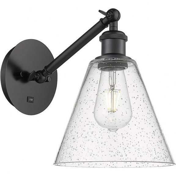 317-1W-BK-GBC-84-LED-Innovations Lighting-Athens - 1 Light Wall Sconce In Industrial Style-12.38 Inches Tall and 8 Inches Wide Matte Black Seedy