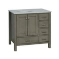 thumbnail image 2 of Horizon 36" Bathroom Vanity with Weathered Gray Cabinet and Engineered Carrara Top, 2 of 5