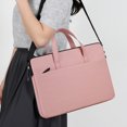 thumbnail image 4 of SATRINO 15 15.6 16 inch Laptop Computer PC Shoulder Bag Carrying Case, Water-Repellent Fabric Briefcase, Lightweight Toploader, Business Casual or School (Pink), 4 of 8