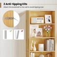 thumbnail image 6 of Costway 6-Tier Bookshelf with Open Shelves, Anti-Tipping Kits for Living Room Bedroom Study Beige, 6 of 10