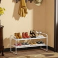 thumbnail image 4 of SUFAUY 2 Tier  Stackable 33" Wide Metal Shoes Rack, White, 4 of 8