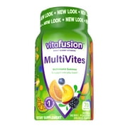 vitafusion Multivites Daily Gummy Multivitamin for Men and Women: vitamin A, B12, B6, C, D & E, Delicious Berry, Peach and Orange Flavors, 70ct (35 day supply)