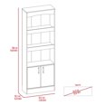 thumbnail image 6 of Miekor Furniture Simma Bookcase, Metal Hardware, Three Shelves, Double Door Cabinet -Light Gray 14126, 6 of 7