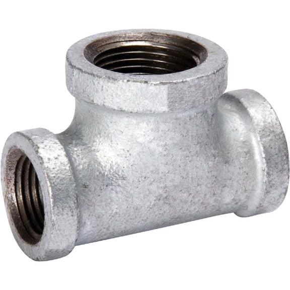 Mueller Streamline Reducing Tee Galvanized Malleable Iron Fitting - 0.5" x 0.5" x 0.75"