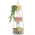 thumbnail image 1 of 3 Tier Hanging Fruit Basket for Kitchen Organizing  Macrame Hanging Basket for Storage Fruits  Veggies  Keep Produce Fresh  47 Inches Boho Decor Hanging Baskets for Hanging Indoor Plant, 1 of 11