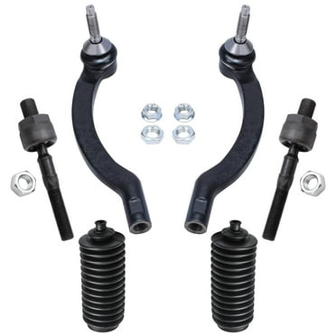 Detroit Axle - Front 6pc Tie Rods Kit for 01-06 Volvo S80, 01-08 S60, 01-07 V70, 4 Inner & Outer Tie Rod Ends 2 Boots 2001 2002 2003 2004 2005 2006 Replacement