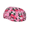 thumbnail image 2 of Goofa Panda Heart Valentine Pink Pattern Sweatbands Sports Headband for Men & Women,Moisture Wicking Athletic headband,Breathable Sweatband,Sports accessories,Workout gear, 2 of 9