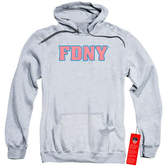 New York City Fdny Adult Pullover Hoodie Sweatshirt Athletic Heather