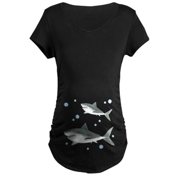 CafePress - Shark Maternity Dark T Shirt - Maternity Dark T-Shirt