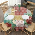 thumbnail image 3 of Round Waterproof Pioneer Tablecloth Reusable Washable Weight Fabric Table Covers for Restaurant,Picnic,Indoor and Outdoor Dining 60 Inch X 60 Inch, 3 of 6