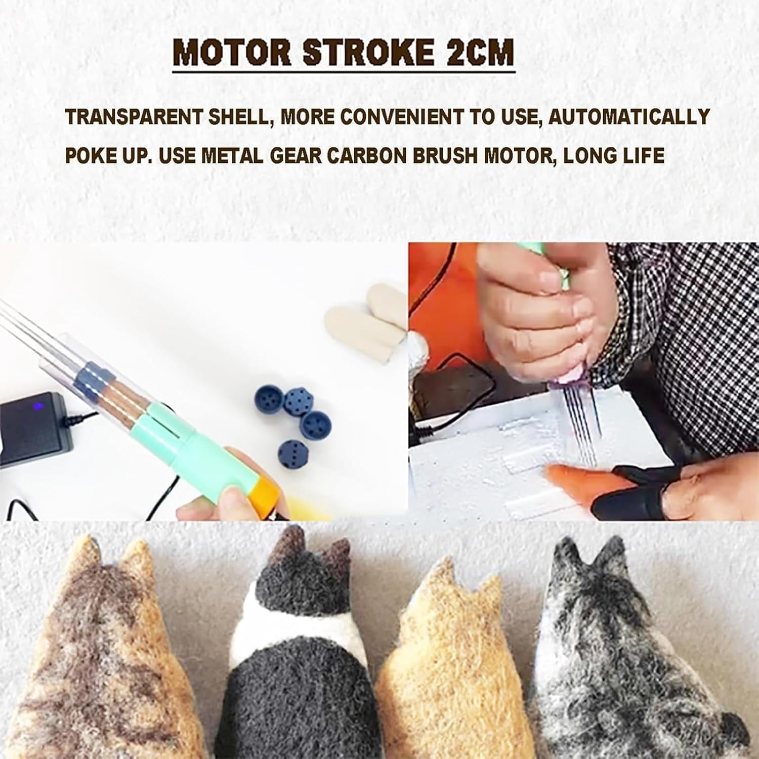 Electric Needle Felting Machine, Wool Felt Craft Kit, Needle Felting Machine for Quick Felting, Adjustable Speed, Stroke 2cm, Easy to Change Needle, for Wool Painting and Felted Craft Work