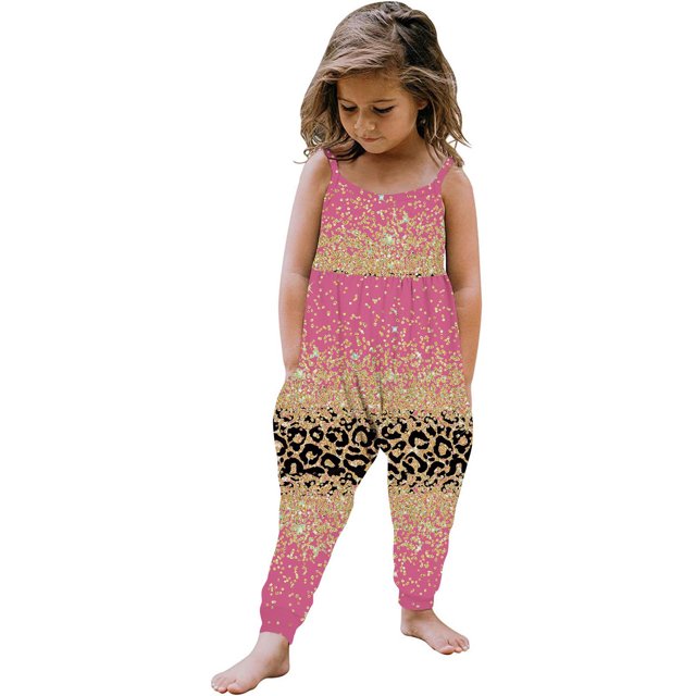 LSLJS Toddler Girls Kids Printing Jumpsuit Playsuit Strap Romper Summer Outfits Clothes, Girls' Jumpsuits & Rompers Summer Clothes