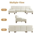 thumbnail image 3 of Zimtown U-Shaped Sectional Sofa with Dual Chaises, Modern 4-Seat Chenille Sofa for Living Room, Cream White, 3 of 6