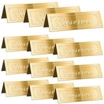 12PCS Reserved Table Signs, Gold Reserved Signs for Wedding, Acrylic Doubleside Reserv y6035