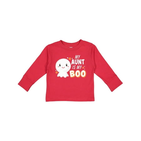 

Inktastic My Aunt is my Boo with Cute Ghost Gift Toddler Boy or Toddler Girl Long Sleeve T-Shirt