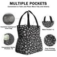 thumbnail image 3 of Black Christmas Snowflake Pattern Drawstring Lunch Bag Women - Drawstring Lunch Bag Insulated for Work Office - Stain-Resistant Large Lunchbags for Women with Multi-Pockets, 3 of 6