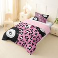 thumbnail image 2 of Erosebridal Snooker Billiards Twin Comforter Sets 3-Piece for Boys Girls,Kids Teens Leopard Print Bling Glitter Print Bedding Set,Pink Reversible,Luxury Bedroom Decor, 2 of 6