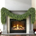 thumbnail image 6 of Guvpev 9FT Christmas Norfolk Pine Garland, Artificial Pine Needles Christmas Garlands, Faux Greenery Fake Garland for Holiday Fireplace,Table, Window, Stairs, Mantel, Indoor Outdoor Xmas Decor, 6 of 17