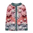 thumbnail image 5 of LOVZFMLL Cardigan pour Femmes Décontracté Imprimé de Noël Cardigan Tricoté Veste à Boutons, 5 of 5